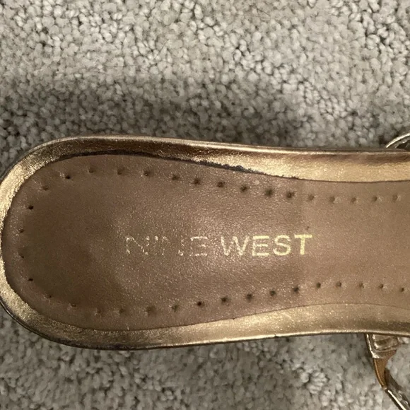Nine West Metallic Gold Sandals - Picture 2 of 4